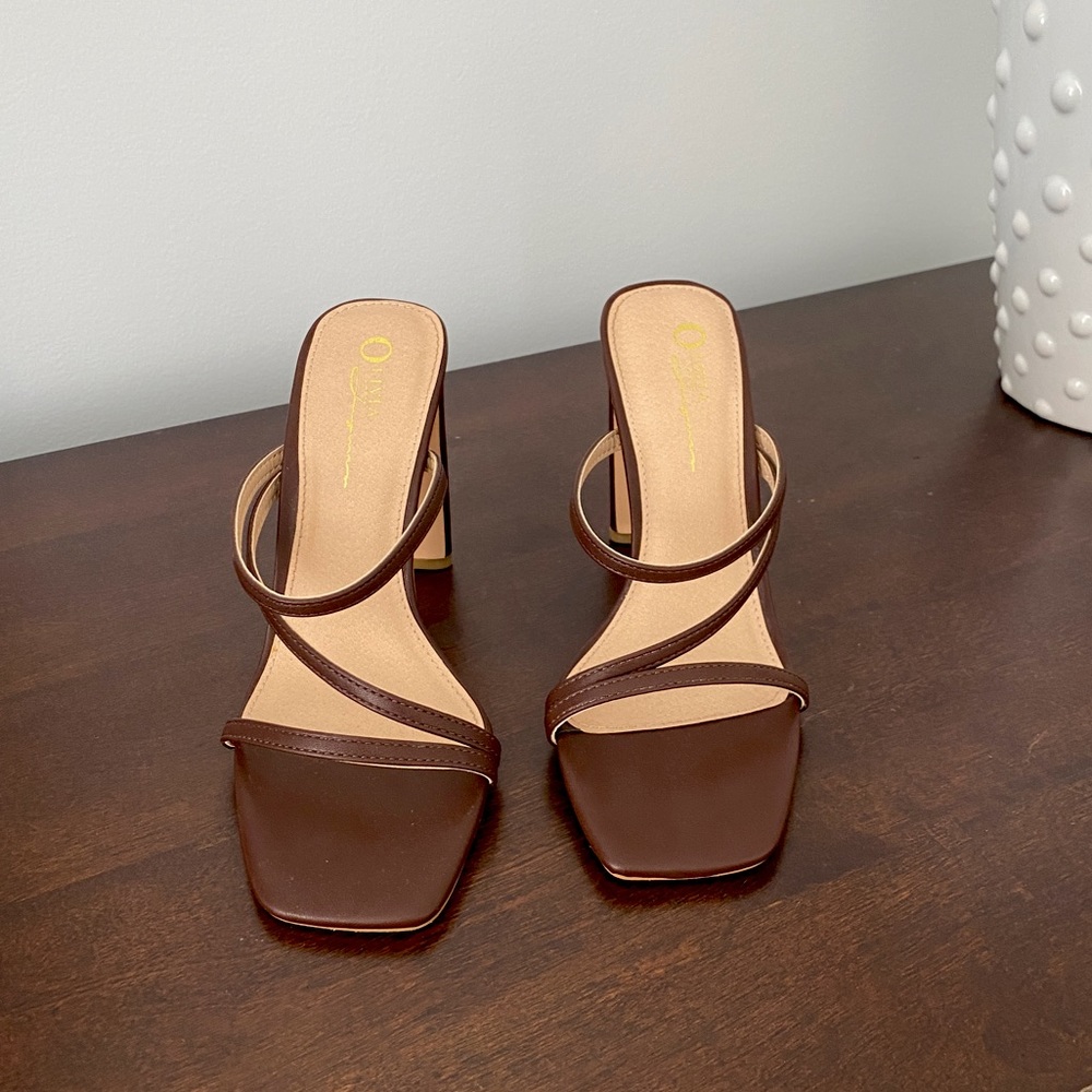 Olivia Jaymes Brown Strappy High Heels
